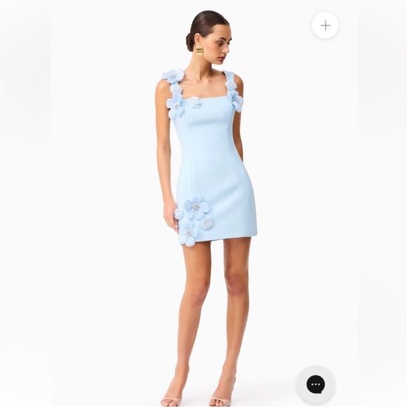 elliatt chantelle blue 3d floral applique fitted mini dress size XXL NEW PLUS - Picture 11 of 13